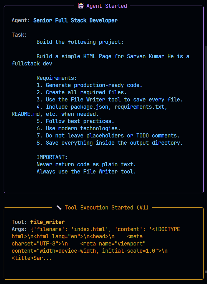 Agent started